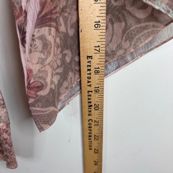 Vintage 90s Fairy Top Asymmetric Bell Sleeve Beaded Pink Retro Angel Chicos L - Picture 7 of 9